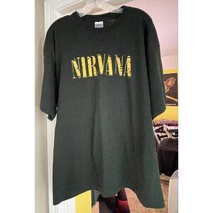 VTG 2005 Nirvana Kurt Cobain GREEN Men's XL Tee T-Shirt Rock Band Music Guitar